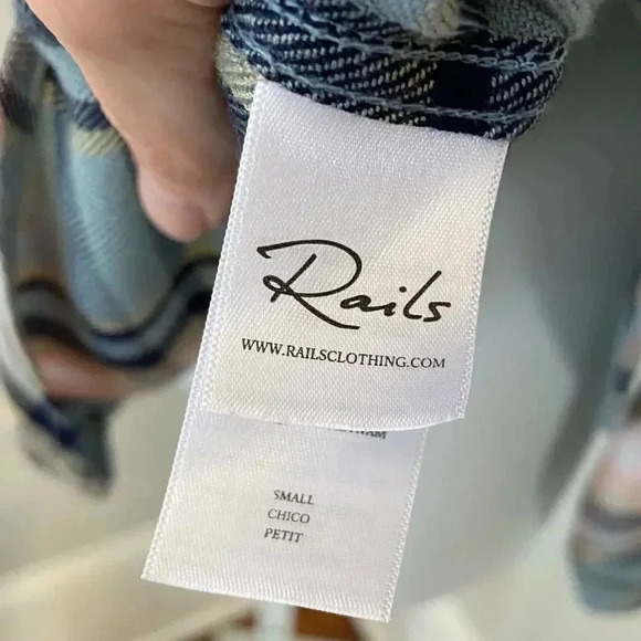 Rails Hunter Plaid Flannel Teal Peach Navy size Small - Picture 5 of 10